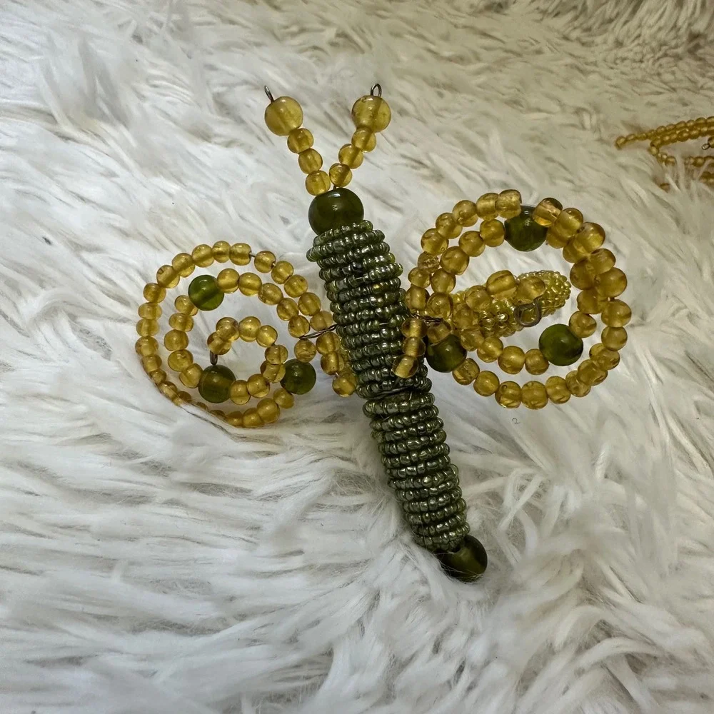 Pottery Barn 3 Piece Beaded Garden Bug Napkin‎ Holders